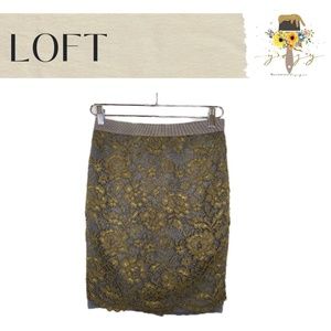 LOFT Green/Gray Mini Skirt SIZE 0